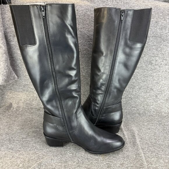 ✅ROSE PETALS by Walking Cradles Chelsea Boots Women's 9.5M Black Leather Riding - Picture 9 of 12